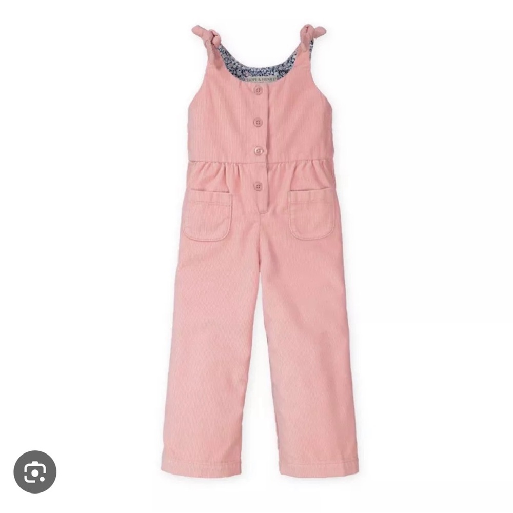 Adorable Pink Button-Front Kids Jumpsuit